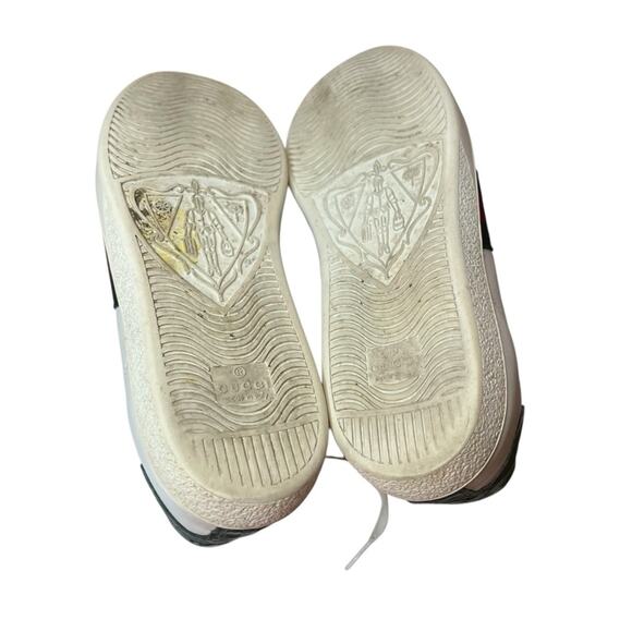 Gucci Ace Web Stripe Sneakers White Leather Low Top EU 38 US 8 - Picture 9 of 13